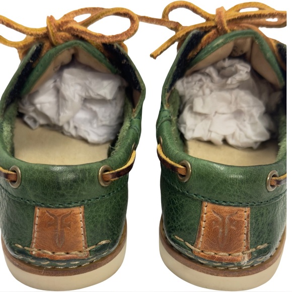 Frye Toddler Boy Green Sully Leather Boat Shoes - Picture 3 of 7
